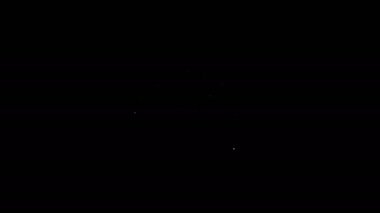 Beyaz çizgi kumarhane simgesi siyah arka planda izole edildi. 4K Video hareketli grafik canlandırması