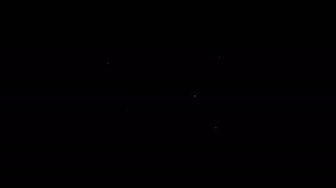 Beyaz çizgi kredi kartı simgesi siyah arkaplanda izole edildi. Çevrimiçi ödeme. Nakit çekilmesi. Finansal operasyonlar. Alışveriş tabelası. 4K Video hareketli grafik canlandırması