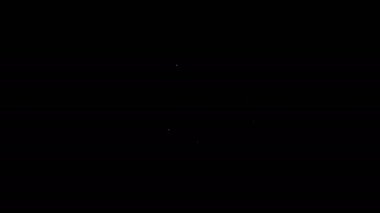 Siyah arkaplanda beyaz çizgi oyun zar simgesi izole. Kumarhane kumarı. 4K Video hareketli grafik canlandırması