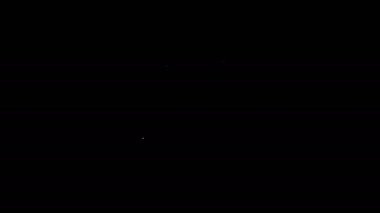 Beyaz çizgi at nalı simgesi siyah arkaplanda izole edildi. 4K Video hareketli grafik canlandırması