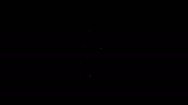 Beyaz çizgi kumarhane fişleri ve desteler kağıt para nakit ikonu siyah arka planda izole. Kumarhane kumarı. 4K Video hareketli grafik canlandırması