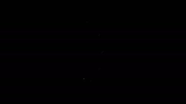 Beyaz çizgi Meteoroloji termometresi siyah arkaplanda izole edilmiş ısı ve soğuk ikonu ölçüyor. Termometre termometresi sıcak ya da soğuk hava gösteriyor. 4K Video hareketli grafik canlandırması