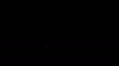 Siyah arkaplanda beyaz çizgi geri dönüşüm simgesi izole edildi. Dairesel ok simgesi. Çevre geri dönüşümü yeşile döner. 4K Video hareketli grafik canlandırması
