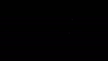Beyaz çizgi Refresh simgesi siyah arkaplanda izole edildi. Sembolü yeniden yükle. Döndürme okları daire işareti şeklinde. 4K Video hareketli grafik canlandırması