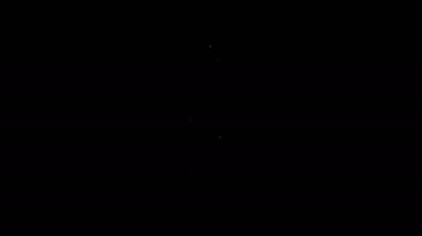 Beyaz çizgi LED ampul simgesi siyah arkaplanda izole edildi. Ekonomik LED ışıklı ampul. Enerji lambasını sakla. 4K Video hareketli grafik canlandırması
