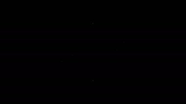 Beyaz çizgi elektrik prizi simgesi siyah arkaplanda izole edildi. Bağlantı kavramı ve elektriğin kesilmesi. 4K Video hareketli grafik canlandırması