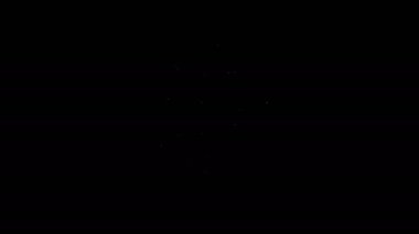 Beyaz çizgi Dünya küresi ve yaprak ikonu siyah arkaplanda izole edilmiş. Dünya ya da Dünya işareti. Geometrik şekiller. Çevresel konsept. 4K Video hareketli grafik canlandırması