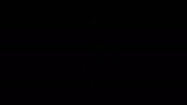 Siyah zemin üzerinde yaprak simgesi olan beyaz çizgi lambası. Çevre enerjisi kavramı. Alternatif enerji kavramı. 4K Video hareketli grafik canlandırması