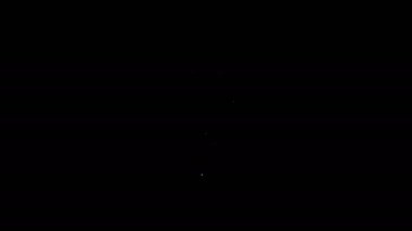 Beyaz çizgi elektrik prizi simgesi siyah arkaplanda izole edildi. Bağlantı kavramı ve elektriğin kesilmesi. 4K Video hareketli grafik canlandırması