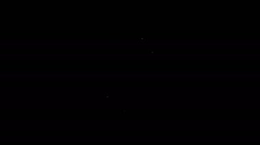 Beyaz çizgi şarj simgesi siyah arkaplanda izole edildi. Elektrik enerjisi işareti. 4K Video hareketli grafik canlandırması