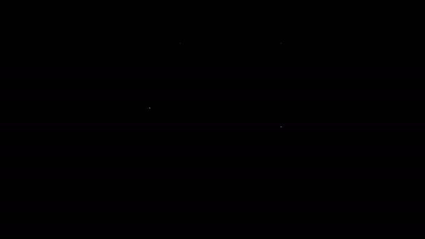 Línea blanca Icono de imán aislado sobre fondo negro. Imán de herradura, magnetismo, magnetización, atracción. Animación gráfica de vídeo 4K — Vídeos de Stock