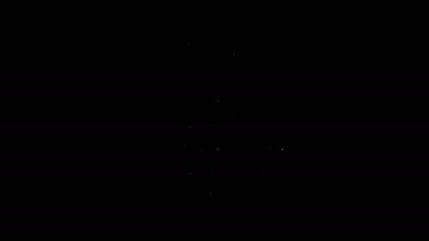 Bílá čára Casino čip s ikonou symbol dolaru izolované na černém pozadí. Hazard v kasinu. Grafická animace pohybu videa 4K — Stock video
