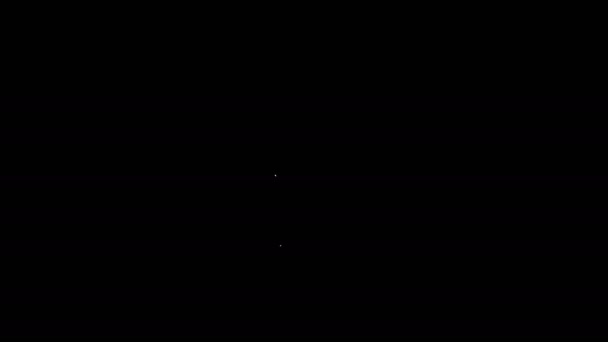 白い線黒の背景に隔離された宝くじのアイコン。ビンゴ、ロット、賞金。財政的成功、繁栄、勝利、賞金運。4Kビデオモーショングラフィックアニメーション — ストック動画