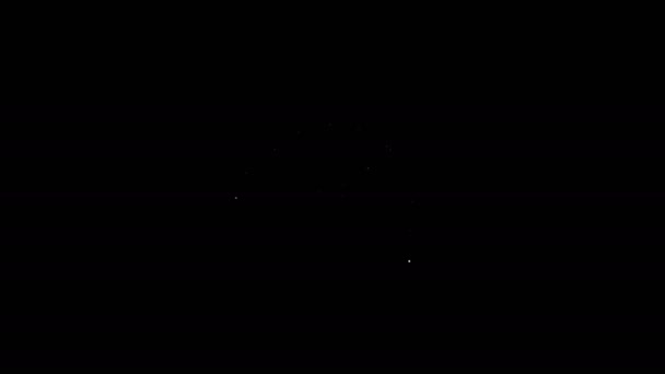 Vit linje Kasino skylt ikon isolerad på svart bakgrund. 4K Video motion grafisk animation — Stockvideo