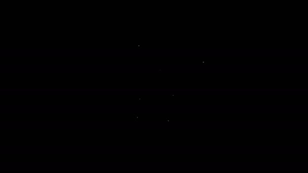 黒の背景に隔離されたホワイトラインオンラインポーカーテーブルゲームアイコン。オンラインカジノ。4Kビデオモーショングラフィックアニメーション — ストック動画
