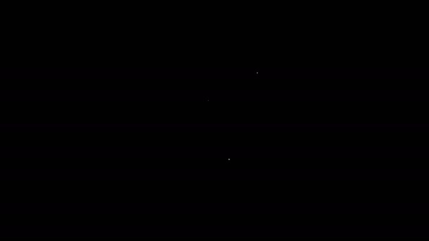 Λευκή γραμμή Παίζοντας με το σύμβολο της καρδιάς εικονίδιο απομονώνονται σε μαύρο φόντο. Τζόγος. 4K Γραφική κίνηση κίνησης βίντεο — Αρχείο Βίντεο