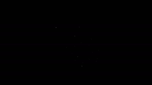 Weiße Linie Casino Chip und Spielkarten Symbol isoliert auf schwarzem Hintergrund. Casino-Poker. 4K Video Motion Grafik Animation — Stockvideo