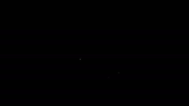 白い線黒の背景に隔離されたオンラインスロットマシンのアイコン。オンラインカジノ。4Kビデオモーショングラフィックアニメーション — ストック動画