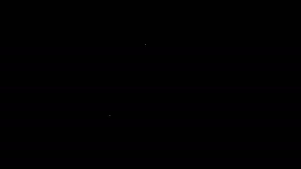 Witte lijn Game dobbelstenen pictogram geïsoleerd op zwarte achtergrond. Casino gokken. 4K Video motion grafische animatie — Stockvideo