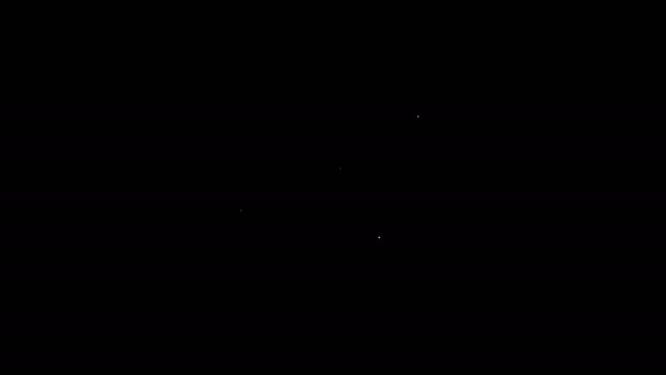 Linea bianca Carta da gioco con icona simbolo club isolata su sfondo nero. Gioco d'azzardo. Animazione grafica 4K Video motion — Video Stock