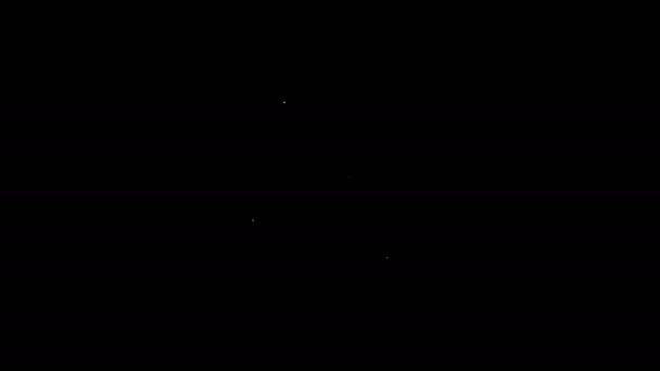 Ligne blanche Carte à jouer avec des diamants icône symbole isolé sur fond noir. Casino de jeu. Animation graphique de mouvement vidéo 4K — Video