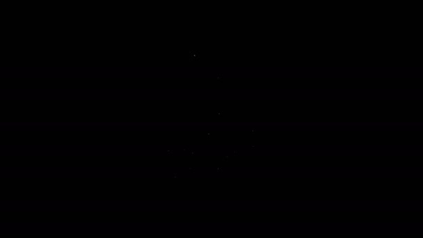 Vit linje glödlampa med blad ikon isolerad på svart bakgrund. Miljöenergikoncept. Begreppet alternativ energi. 4K Video motion grafisk animation — Stockvideo