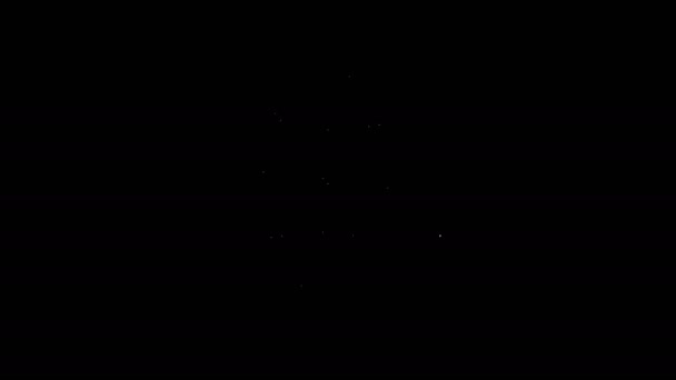 Witte lijn Planeet aarde en een recycling icoon geïsoleerd op zwarte achtergrond. Milieuconcept. 4K Video motion grafische animatie — Stockvideo