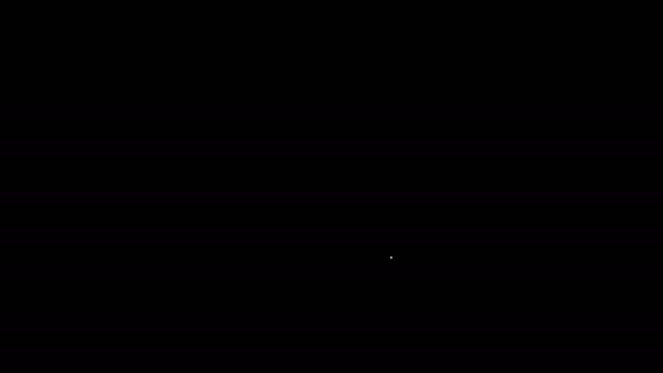Siyah zemin üzerinde geri dönüşüm sembolü olan beyaz çizgi Eko Evi. Geri dönüşüm oklarıyla ekoloji evi. 4K Video hareketli grafik canlandırması — Stok video
