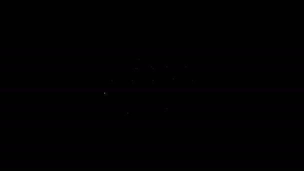 Ligne blanche Icône panneau d'énergie solaire isolé sur fond noir. Animation graphique de mouvement vidéo 4K — Video