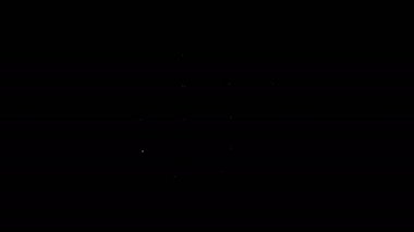 Beyaz çizgi güneş enerjisi simgesi siyah arkaplanda izole edildi. 4K Video hareketli grafik canlandırması