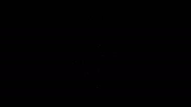 Siyah arkaplanda beyaz hat elektrik kaydedilen yaprak simgesi. Enerji tasarrufu ikonu. Çevre koruma ikonu. Biyolojik enerji. 4K Video hareketli grafik canlandırması