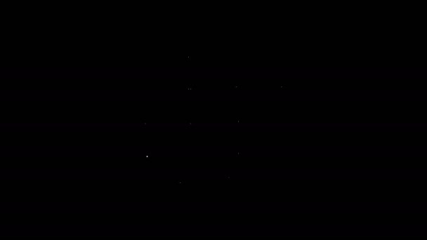 Bílá čára Solární panel ikona izolované na černém pozadí. Grafická animace pohybu videa 4K — Stock video