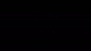 Siyah arka planda beyaz çizgi ahşap bira kupası ikonu var. 4K Video hareketli grafik canlandırması
