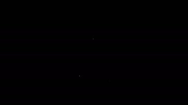 Beyaz çizgi cadı kazan simgesi siyah arkaplanda izole edildi. Aziz Patrick gününüz kutlu olsun. 4K Video hareketli grafik canlandırması