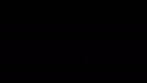 Witte lijn Kabouter hoed en vier blad klaver pictogram geïsoleerd op zwarte achtergrond. Fijne Saint Patricks dag. 4K Video motion grafische animatie — Stockvideo