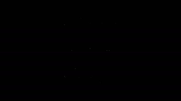 Λευκή γραμμή Ξύλινη κάννη με τετράφυλλο τριφύλλι που απομονώνεται σε μαύρο φόντο. Βαρέλι αλκοόλ, ξύλινο βαρέλι για μπύρα, ουίσκι, κρασί. 4K Γραφική κίνηση κίνησης βίντεο — Αρχείο Βίντεο