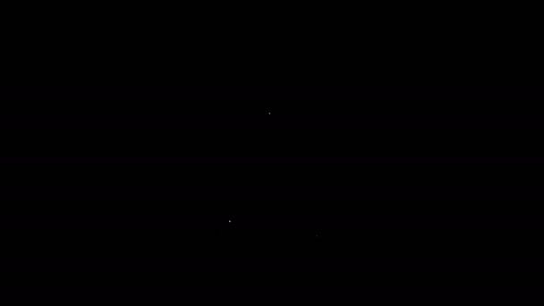 Biała linia Czarownica ikona kotła izolowana na czarnym tle. Szczęśliwego Dnia Świętego Patryka. 4K Animacja graficzna ruchu wideo — Wideo stockowe