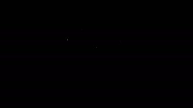 Beyaz çizgi fotoğraf makinesi simgesi siyah arkaplanda izole edildi. Fotoğraf makinesi simgesi. 4K Video hareketli grafik canlandırması