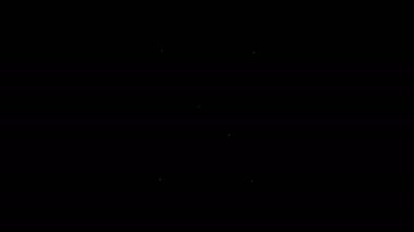 Siyah arkaplanda beyaz çizgi resim ikonu izole edildi. 4K Video hareketli grafik canlandırması