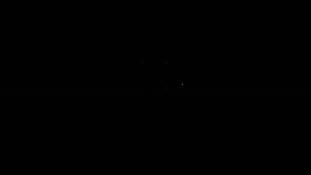 Linha branca Trevo de quatro folhas no ícone da bolha de fala isolado no fundo preto. Feliz dia de São Patrício. Animação gráfica em movimento de vídeo 4K — Vídeo de Stock