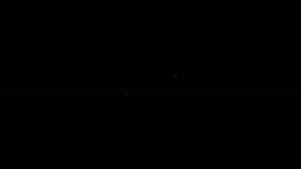 Ligne blanche Icône noeud papillon isolé sur fond noir. Animation graphique de mouvement vidéo 4K — Video