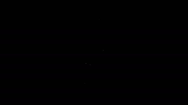 Bílá čára Pivní láhev se čtyřmi listy jetele ikony izolované na černém pozadí. Šťastný den svatého Patricka. Grafická animace pohybu videa 4K