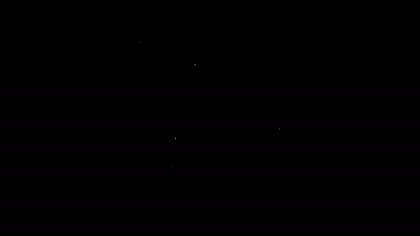 Белая линия Портативная иконка игровой приставки изолирована на черном фоне. Знак Геймпада. Концепция игры. Видеографическая анимация 4K — стоковое видео
