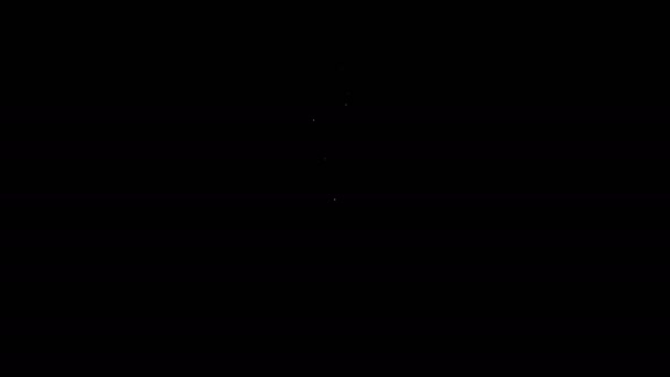 白い線黒の背景に隔離されたコンピュータのマウスアイコン。ホイールシンボル付き光学。4Kビデオモーショングラフィックアニメーション — ストック動画