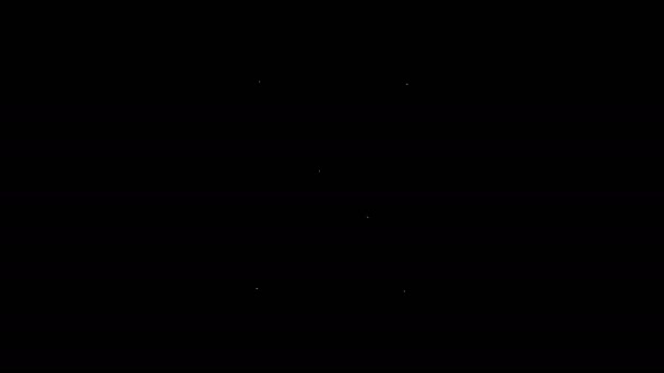 Línea blanca Imagen icono de paisaje aislado sobre fondo negro. Animación gráfica de vídeo 4K — Vídeo de stock