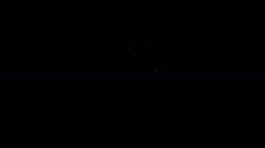 Beyaz çizgi Sanal gerçeklik gözlüğü simgesi siyah arkaplanda izole edilmiş. Stereoskopik 3D VR maskesi. 4K Video hareketli grafik canlandırması