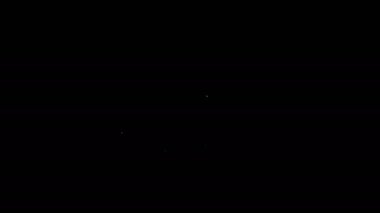 Siyah arkaplanda beyaz satır çevrimiçi video simgesi izole edildi. Bilgisayar monitörü ve oyun işaretli film şeridi. 4K Video hareketli grafik canlandırması