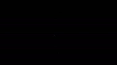 Beyaz çizgi Rolling Pin simgesi siyah arkaplanda izole edildi. 4K Video hareketli grafik canlandırması