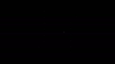 Siyah arkaplanda beyaz çizgi Play Video simgesi izole edildi. Oyun işaretli film şeridi. 4K Video hareketli grafik canlandırması