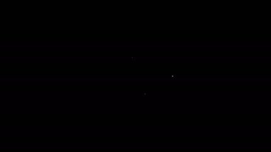 Siyah arkaplanda beyaz çizgi resim ikonu izole edildi. 4K Video hareketli grafik canlandırması